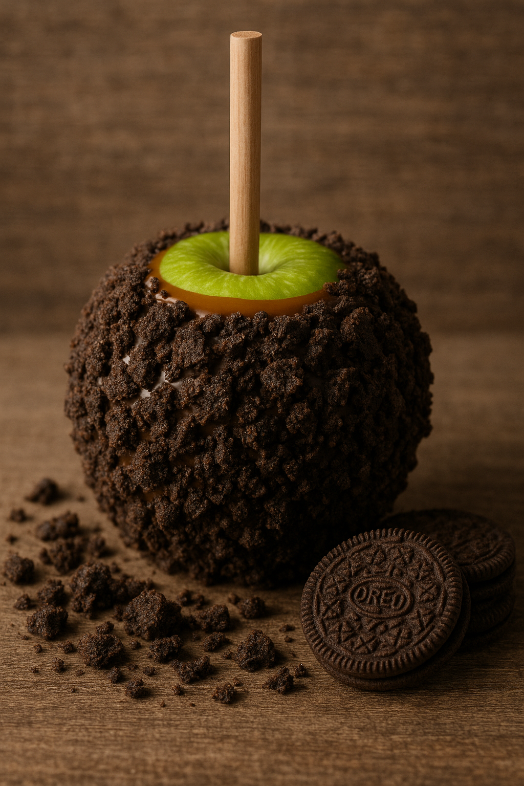 Chocolate & Caramel Granny Smith Apple with  Oreo